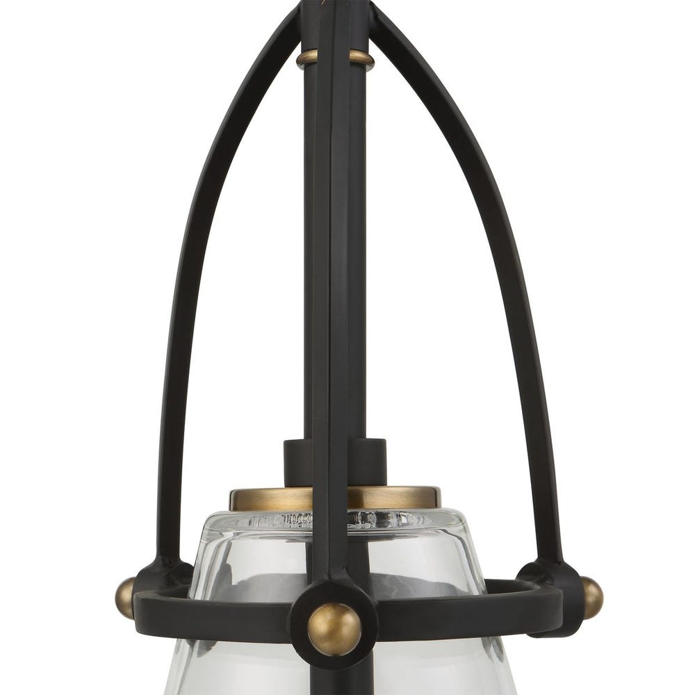 Saugus Black Antique Brass Mini Pendant Light