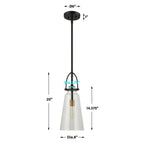 Saugus Black Antique Brass Mini Pendant Light