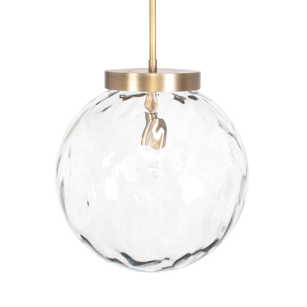 Gaia Clear Glass Antique Brass Pendant Light