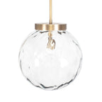 Gaia Clear Glass Antique Brass Pendant Light