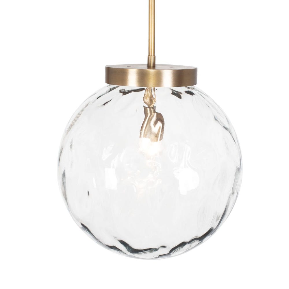 Gaia Clear Glass Antique Brass Pendant Light