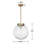 Gaia Clear Glass Antique Brass Pendant Light