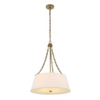 Andalucia Linen Shade Gold Pendant Light