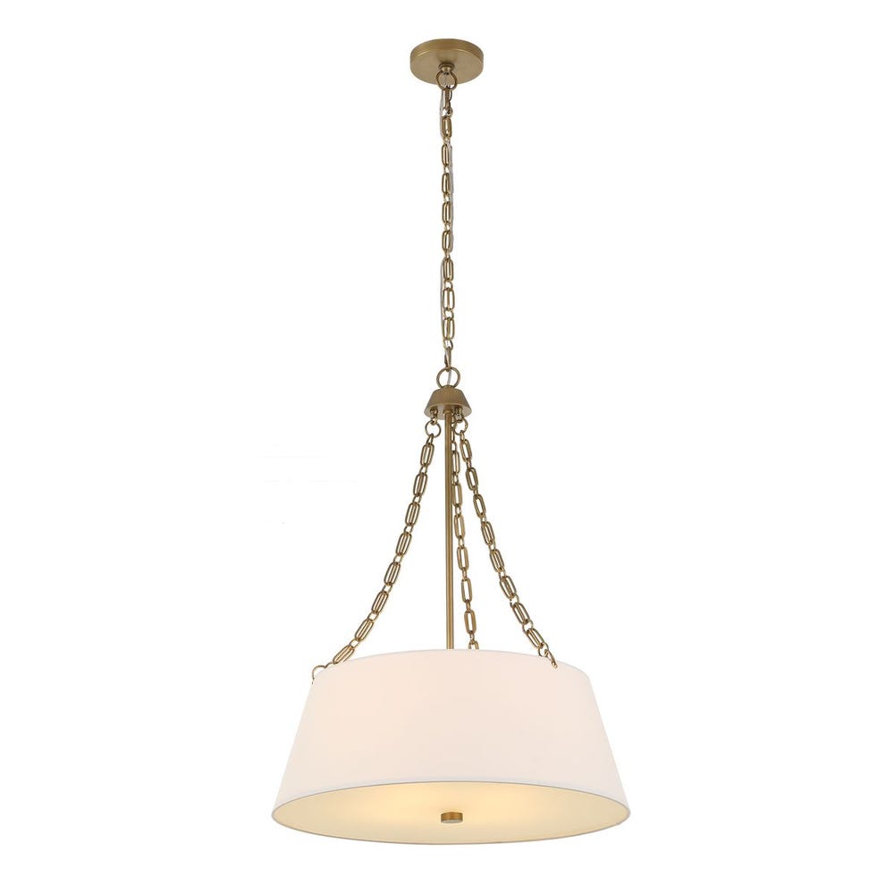 Andalucia Linen Shade Gold Pendant Light