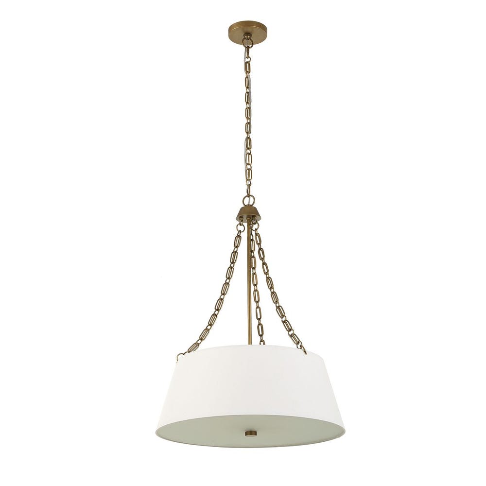Andalucia Linen Shade Gold Pendant Light