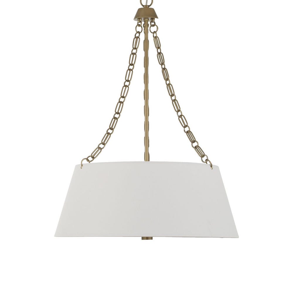 Andalucia Linen Shade Gold Pendant Light