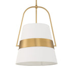 Harness Linen Shade Brass Pendant Light Fixture