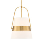 Harness Linen Shade Brass Pendant Light Fixture
