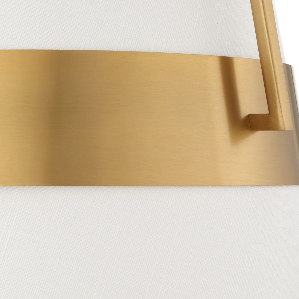 Harness Linen Shade Brass Pendant Light Fixture