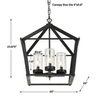 Evanston 4-Light Indoor Outdoor Lantern Pendant