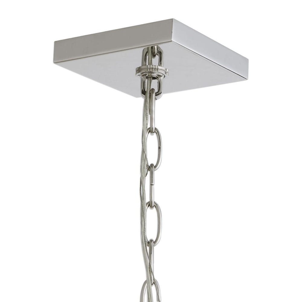 Euclid 6 Light Nickel Cube Crystal Pendant