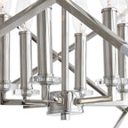 Euclid 6 Light Nickel Cube Crystal Pendant