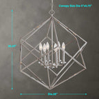 Euclid 6 Light Nickel Cube Crystal Pendant
