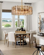 HATTICE SMOKE GLASS ROUND CHANDELIER 48"