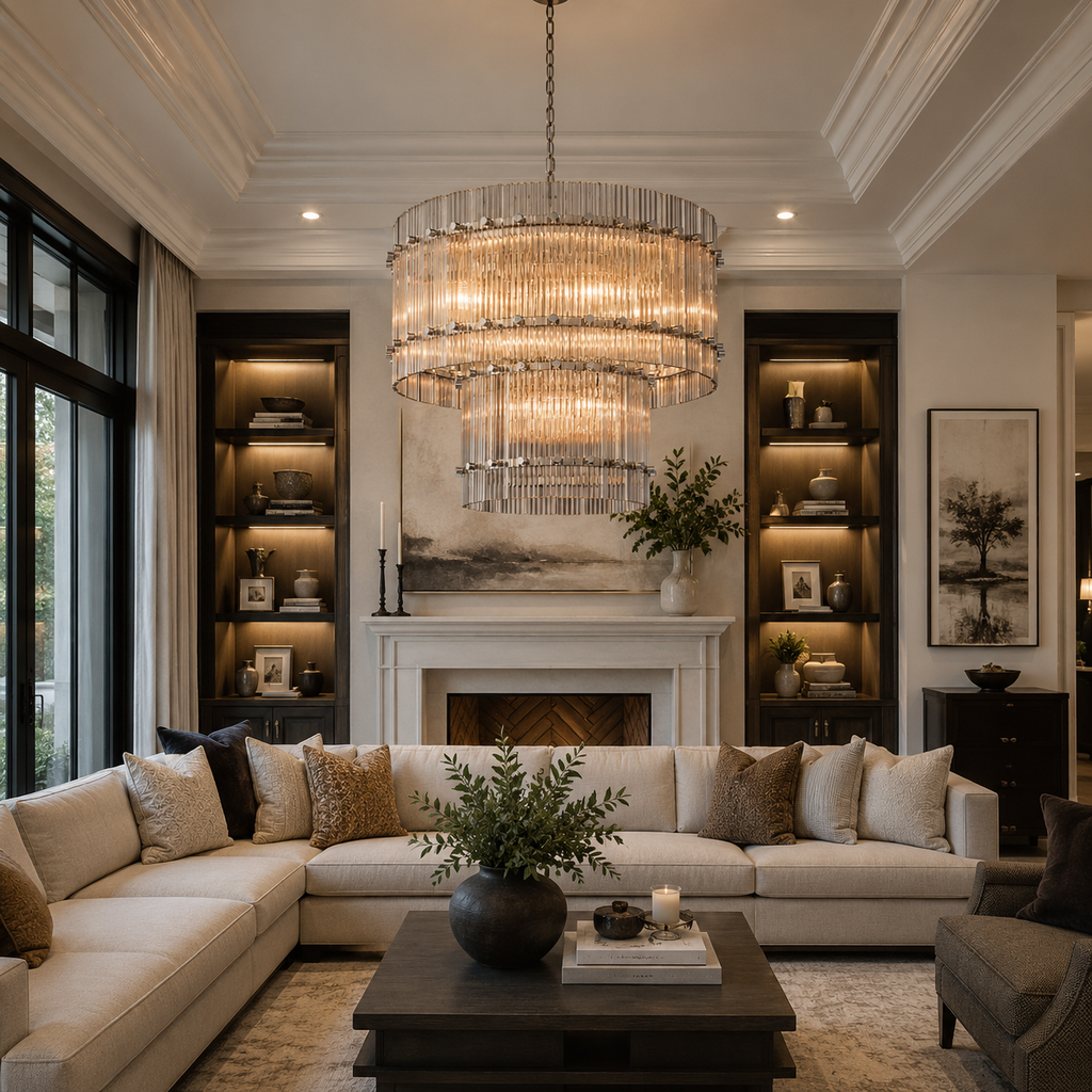 Sae Nari Glass Two-Tier Round Chandelier