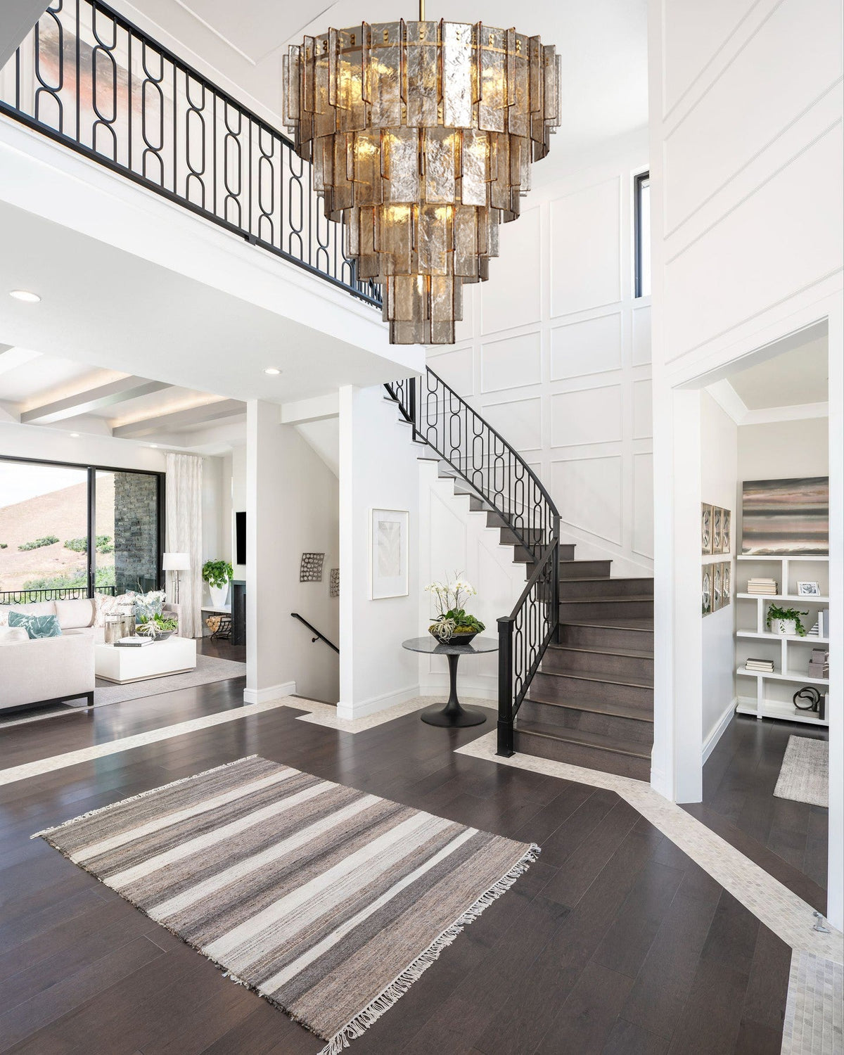 HATTICE SMOKE GLASS TIERED CHANDELIER 47"
