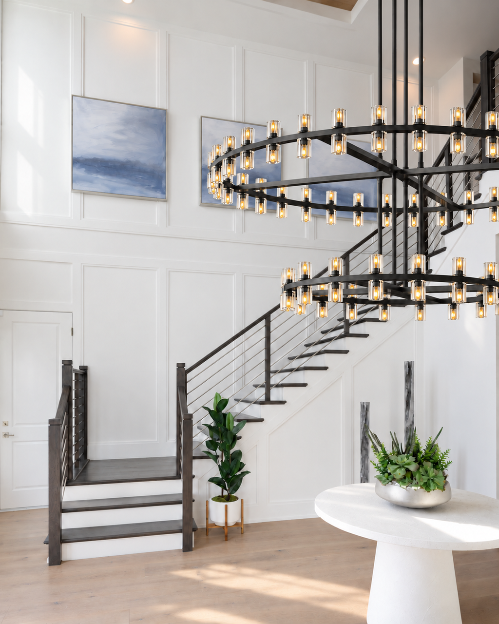 Arcuphoe Series Round Two-tierd Wagon Wheel Chandelier