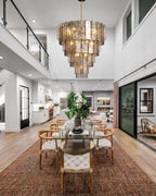 HATTICE SMOKE GLASS TIERED CHANDELIER 47"