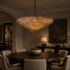 Chofira Smoke Glass Tiered Round Chandelier