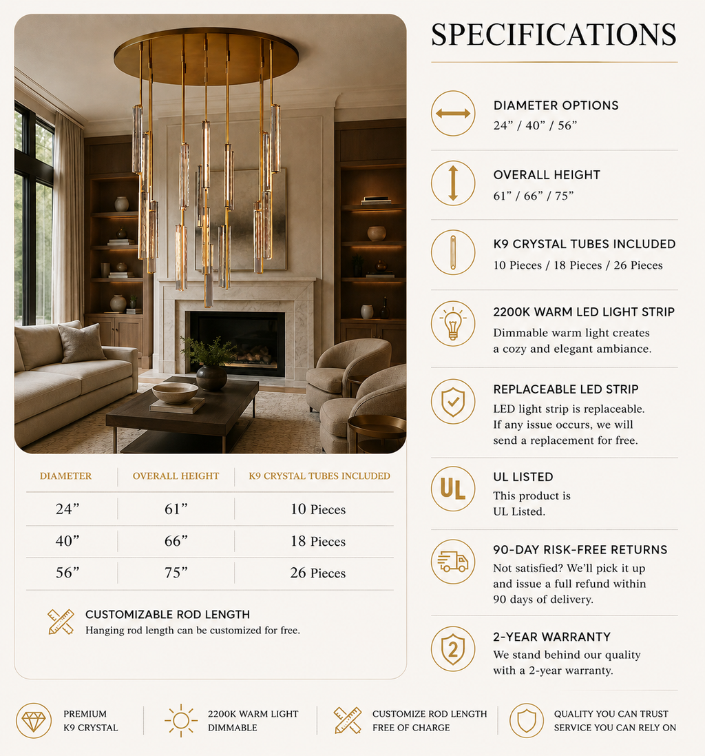 Audocon Crystal Round Chandelier