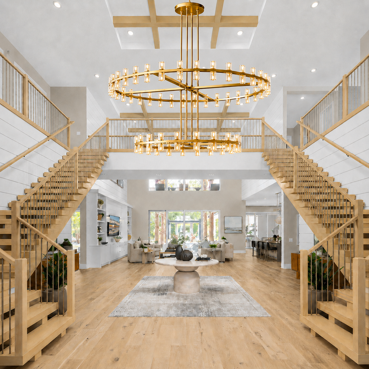 Arcuphoe Series Round Two-tierd Wagon Wheel Chandelier