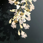 24 Light Gold Chandelier, Luxury Ginkgo Branch Chandelier for Staircase