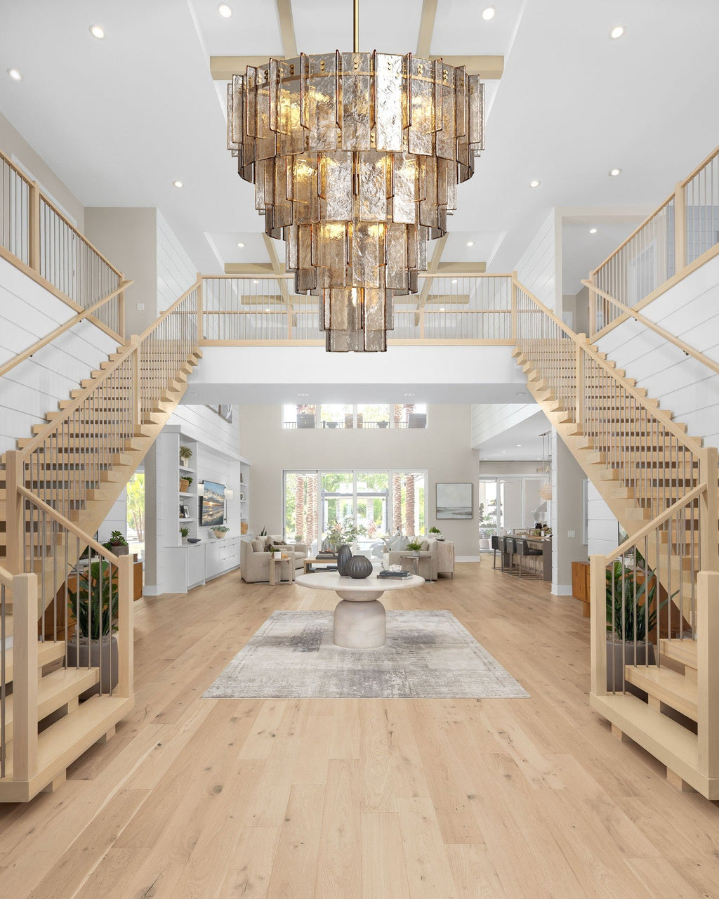 Lakkida Glass Tiered Gold Chandelier for Foyer, Living Room, Entryway