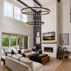 Arcuphoe Series Round Two-tierd Wagon Wheel Chandelier