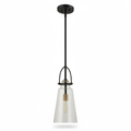 Saugus Black Antique Brass Mini Pendant Light