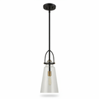 Saugus Black Antique Brass Mini Pendant Light
