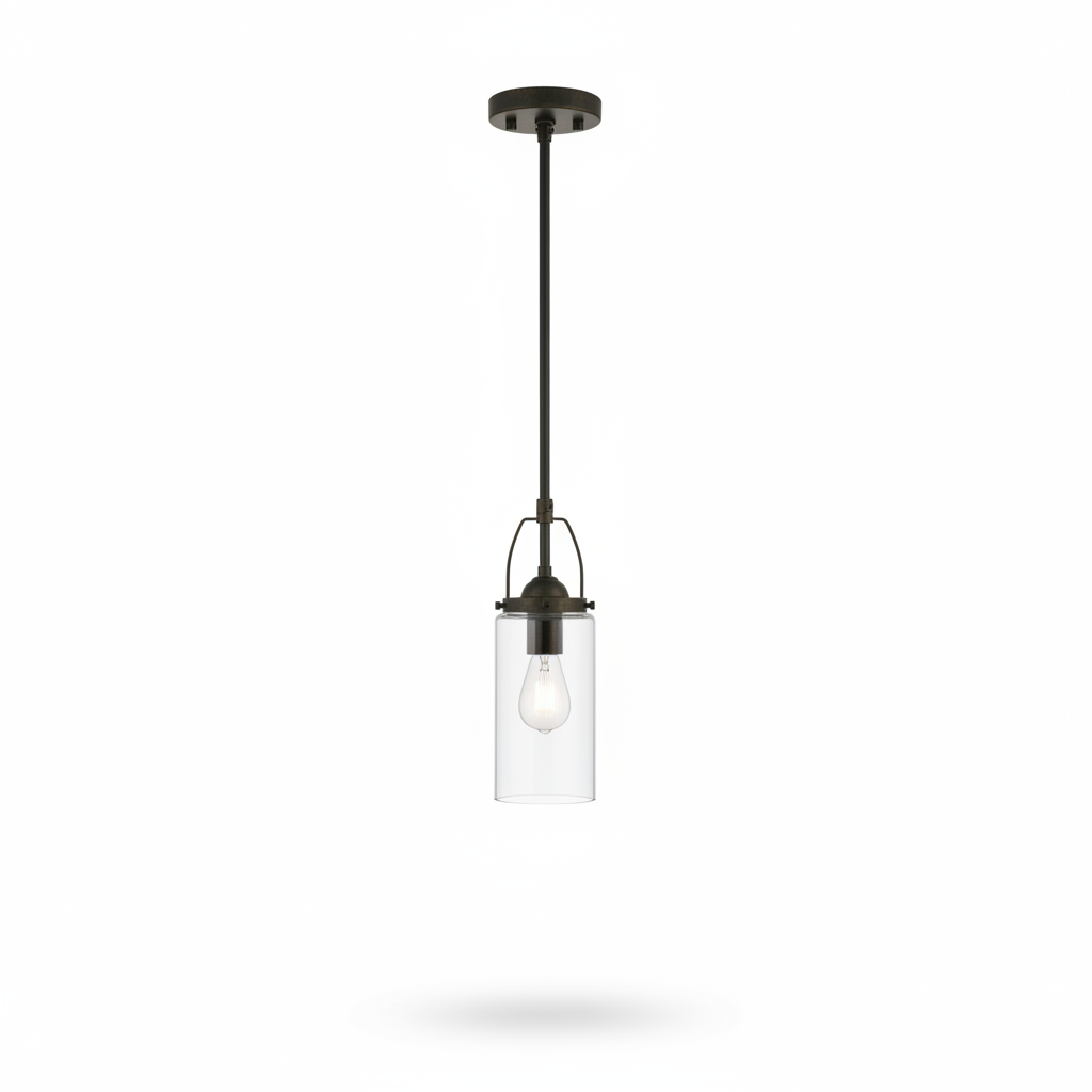 Saugus Black Antique Brass Mini Pendant Light