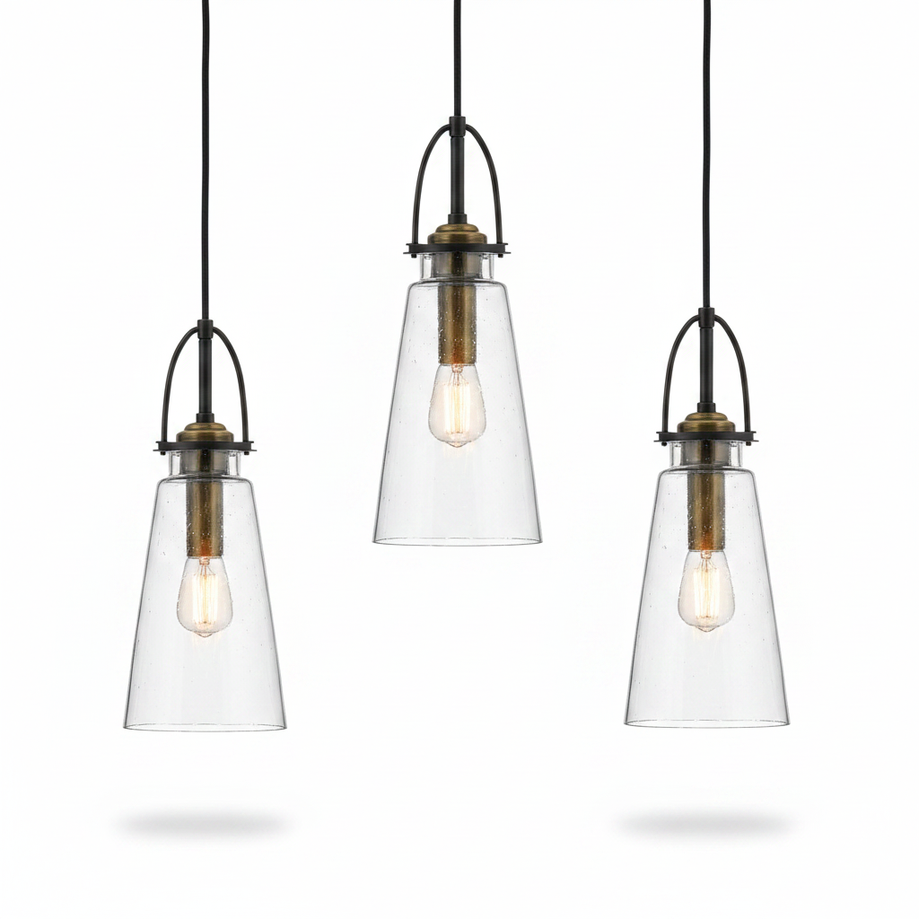 Saugus Black Antique Brass Mini Pendant Light