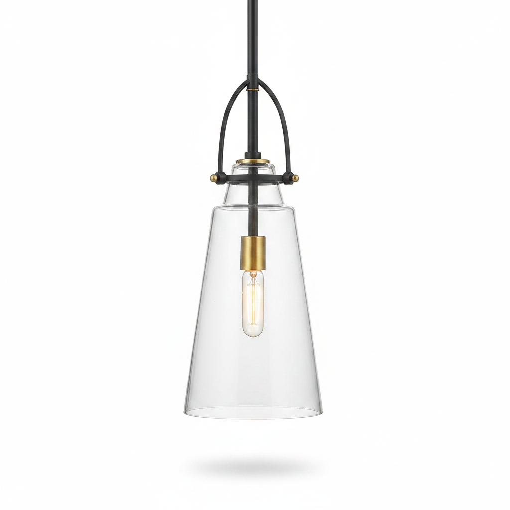 Saugus Black Antique Brass Mini Pendant Light