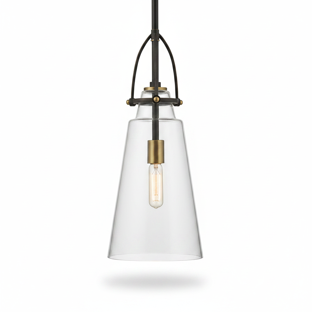 Saugus Black Antique Brass Mini Pendant Light