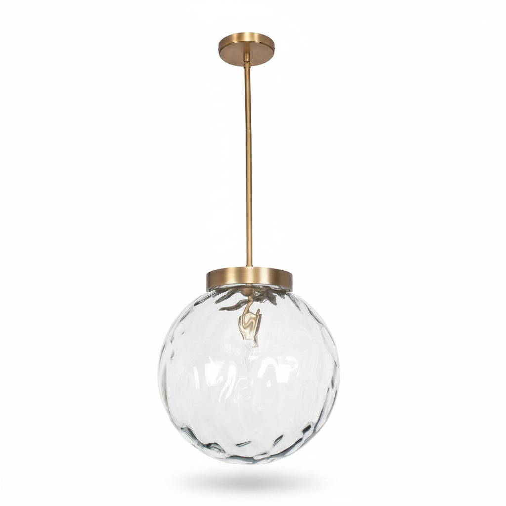Gaia Clear Glass Antique Brass Pendant Light