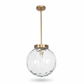 Gaia Clear Glass Antique Brass Pendant Light