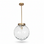 Gaia Clear Glass Antique Brass Pendant Light