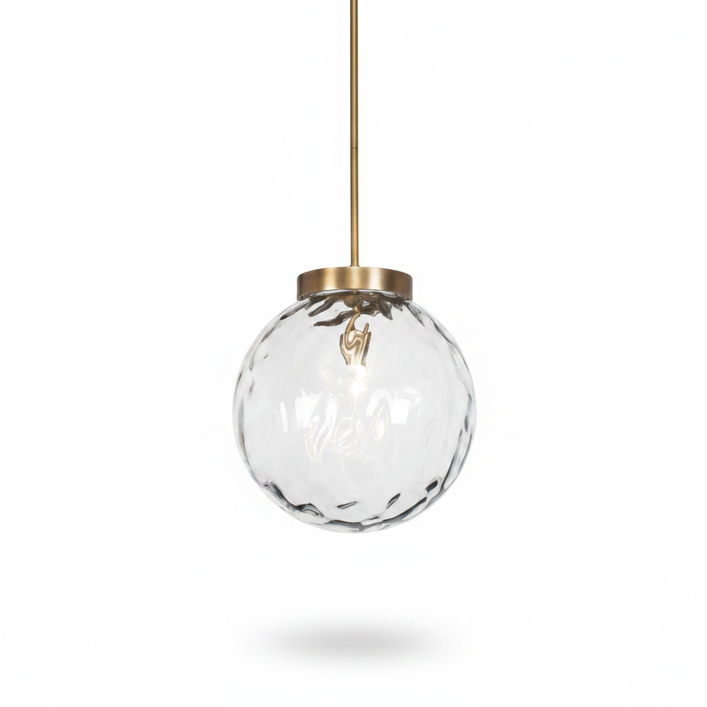 Gaia Clear Glass Antique Brass Pendant Light