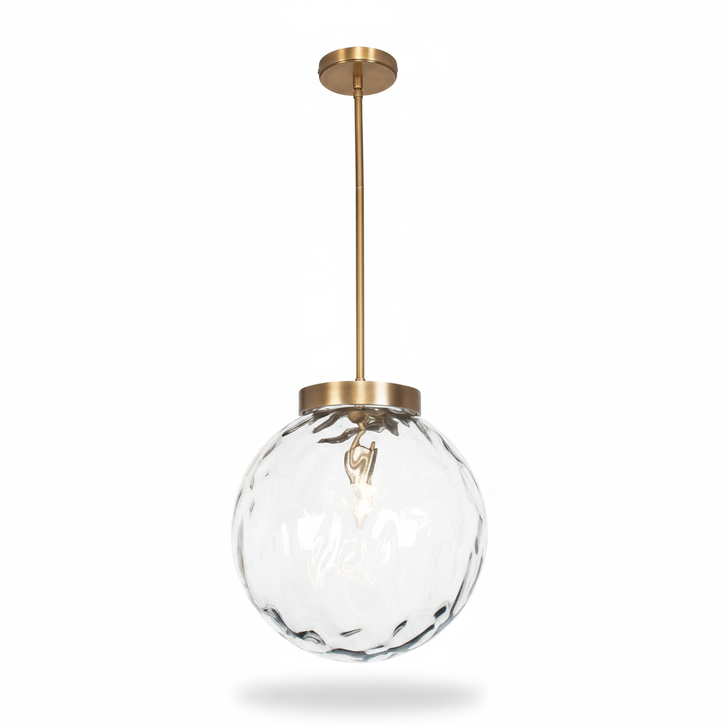 Gaia Clear Glass Antique Brass Pendant Light