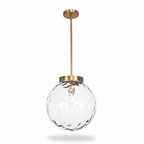 Gaia Clear Glass Antique Brass Pendant Light