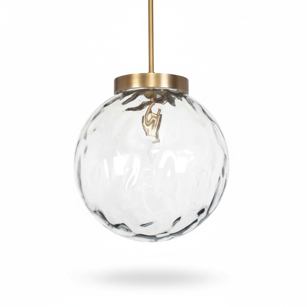 Gaia Clear Glass Antique Brass Pendant Light