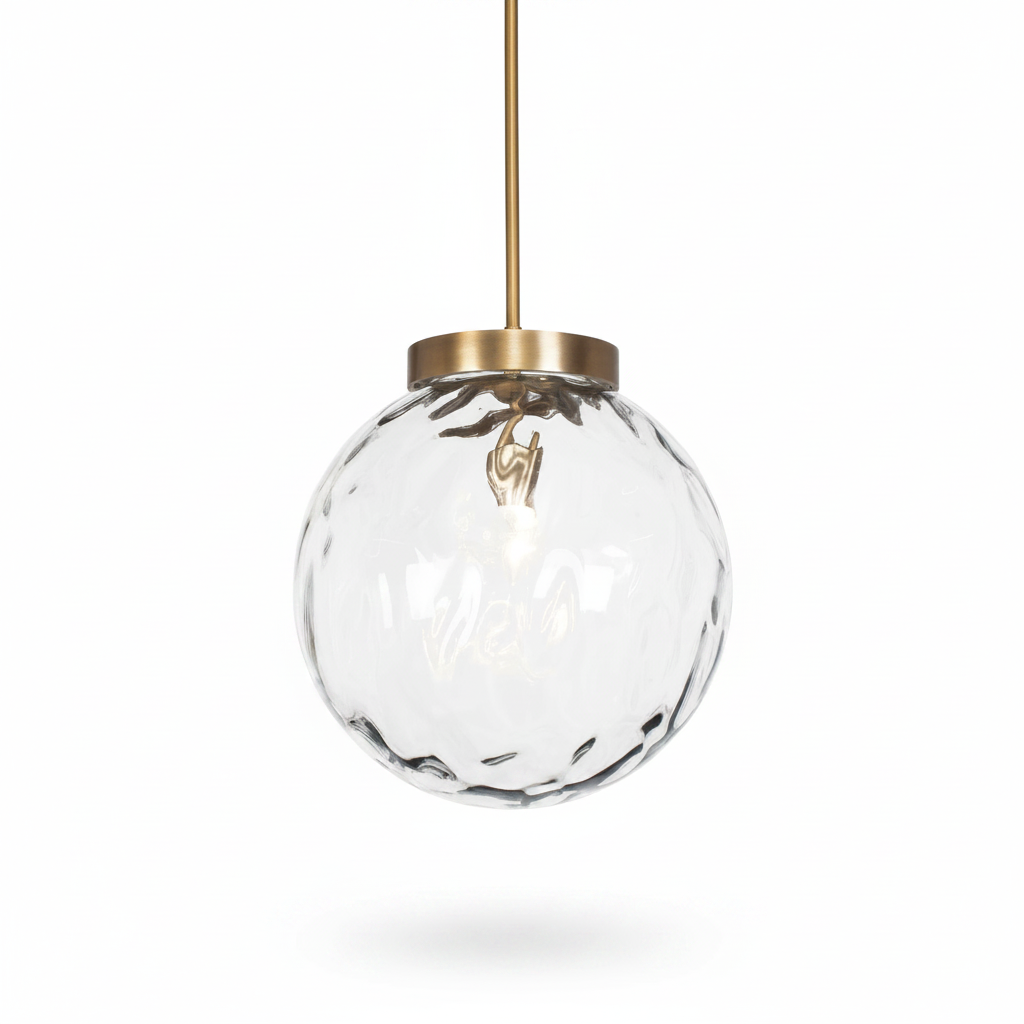 Gaia Clear Glass Antique Brass Pendant Light