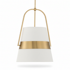 Harness Linen Shade Brass Pendant Light Fixture