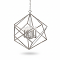 Euclid 6 Light Nickel Cube Crystal Pendant
