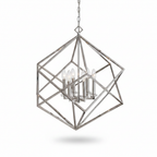 Euclid 6 Light Nickel Cube Crystal Pendant