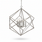 Euclid 6 Light Nickel Cube Crystal Pendant