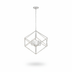 Euclid 6 Light Nickel Cube Crystal Pendant