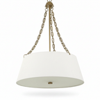 Andalucia Linen Shade Gold Pendant Light