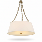 Andalucia Linen Shade Gold Pendant Light
