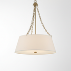 Andalucia Linen Shade Gold Pendant Light